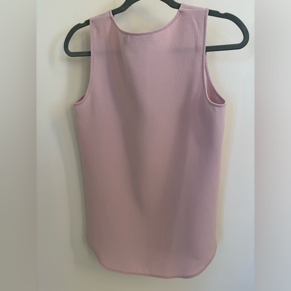 THEORY Antazie Top SMALL Lavender Sleeveless Textured V Neck blouse $185 Shell - Picture 3 of 15